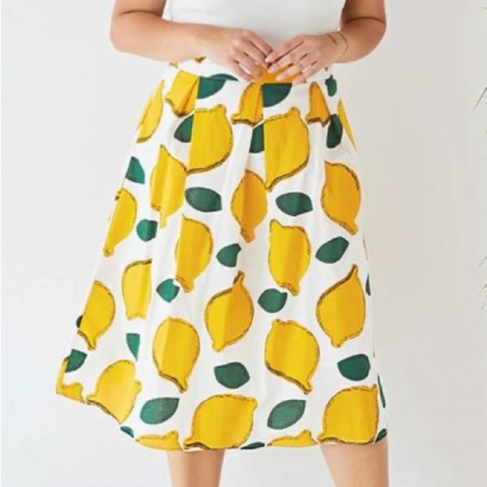 Chicwish Sz S Summer Cool Lemon Novelty Whimsical Retro Swing Skirt
